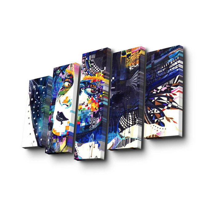 Wallity Cuadro Decorativo en Lienzo de 5 Piezas Multicolor